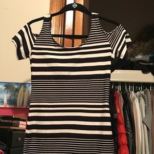 Macy's Planet Gold juniors medium striped dress.